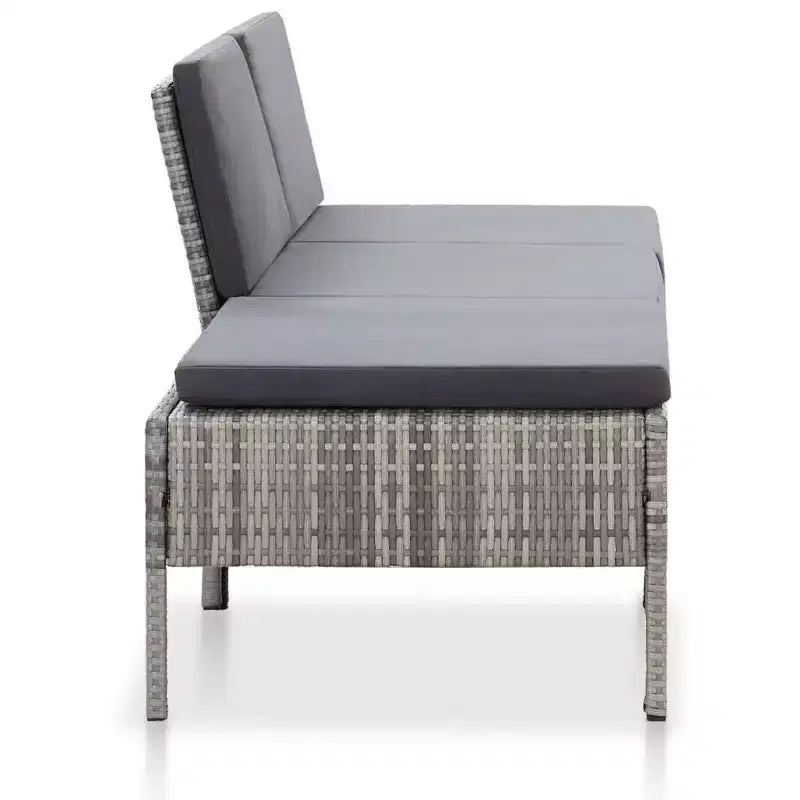 vidaXL Patio Furniture Set 3 Piece Sectional Sofa with Coffee Table Rattan