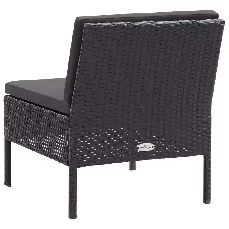 vidaXL Patio Furniture Set 3 Piece Sectional Sofa with Coffee Table Rattan