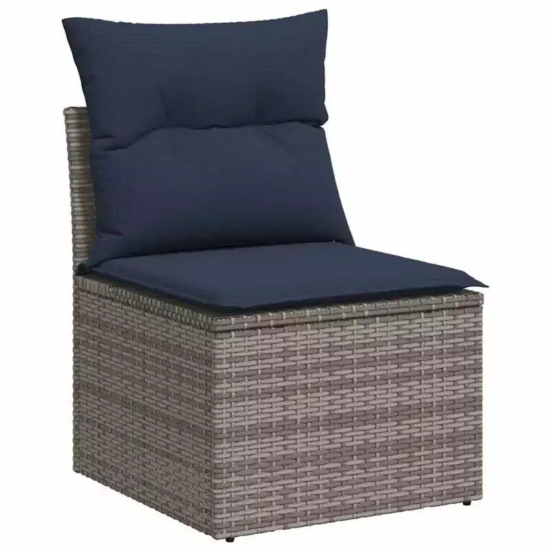 vidaXL 7 Piece Patio Sofa Set with Cushions Black Poly Rattan (US only)