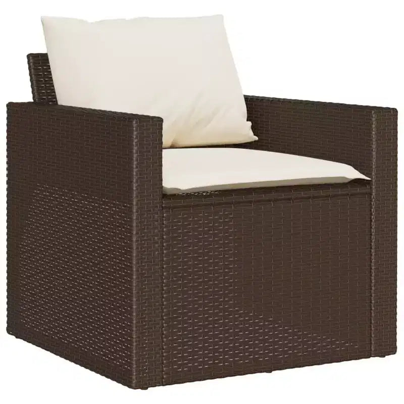 vidaXL Patio Sofa Set with Cushions, Table and Modular Sofas, 6 Piece Poly Rattan