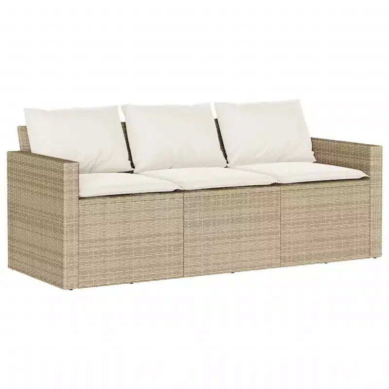 vidaXL Patio Sofa Set with Cushions, Table and Modular Sofas, 6 Piece Poly Rattan