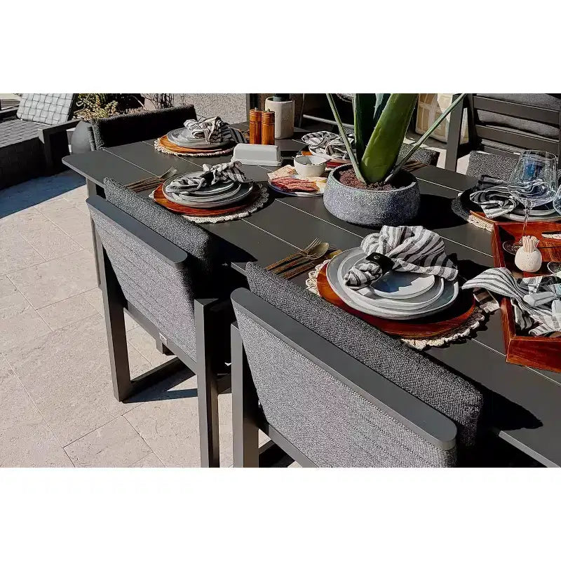 PURPLE LEAF Outdoor Dining Set Aluminum Luxury Patio Furniture Table and Chairs Set with Removable Thick Cushion