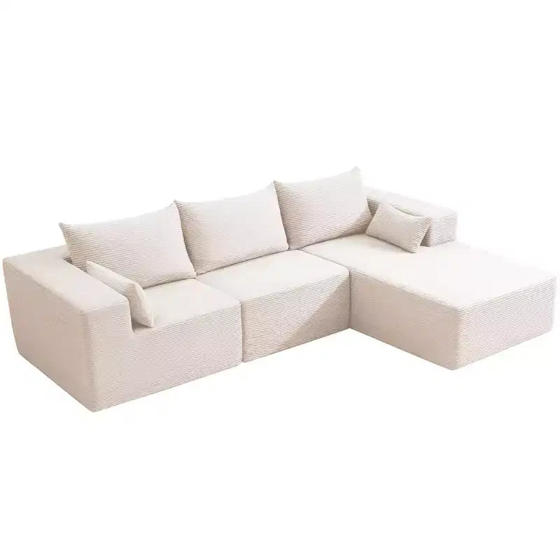 Hyleory Modern L-Shaped Modular Sectional Sofa Set with Chaise, Compressed Packaging