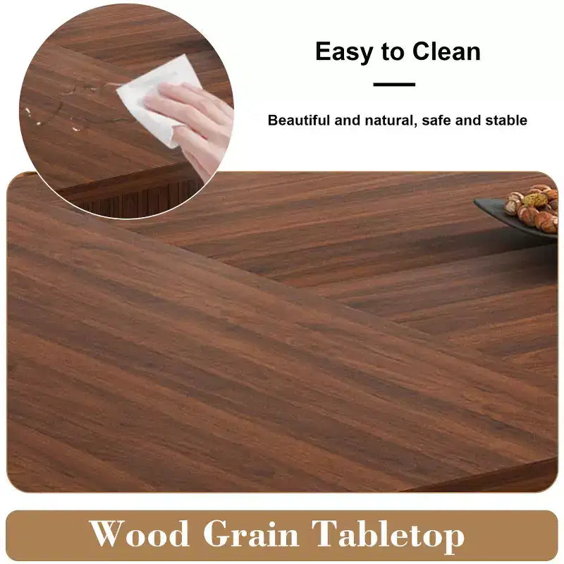 Modern Rustic Dining Set with 78 Rectangular Storage-Base Table and 4 PU Cushioned Chairs for Kitchen and Dining Room-Panipeachy