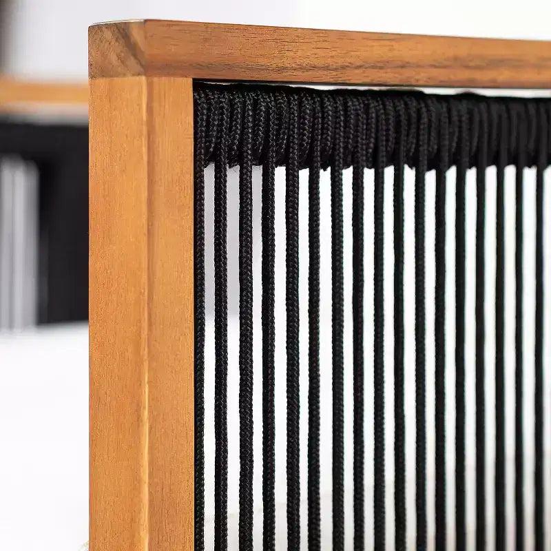 Christopher Knight Home Reina moderne 5-delige eetset voor buiten van acaciahout met handgevlochten koord