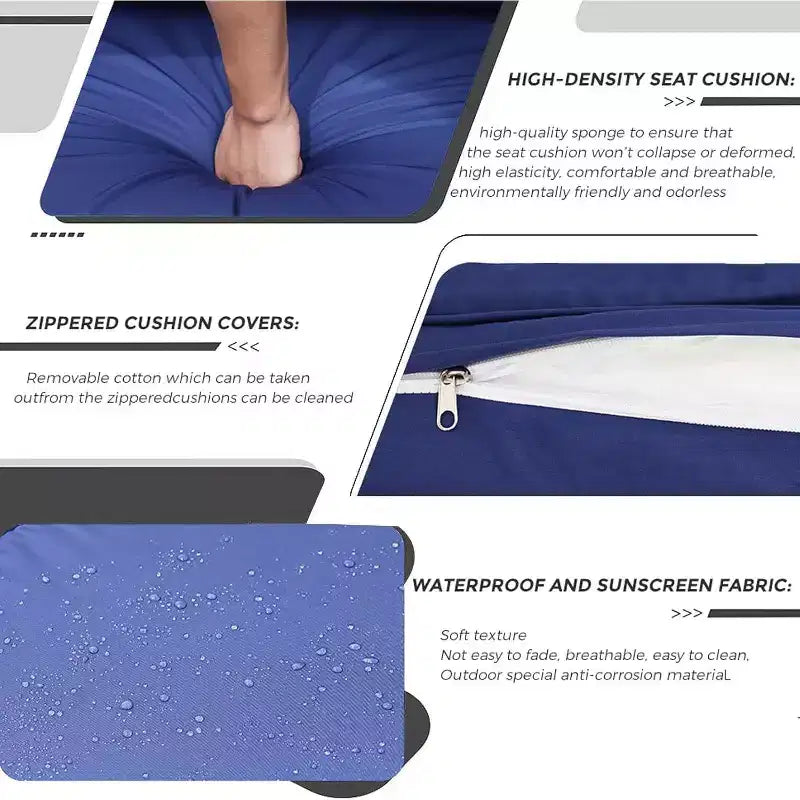 6-teiliges Set mit Sonnenliegen für den Außenbereich, Tagesbett mit ausziehbarem Sonnendach, Lounge-Set für den Außenbereich mit verstellbaren Rückenlehnen, Chaiselongues