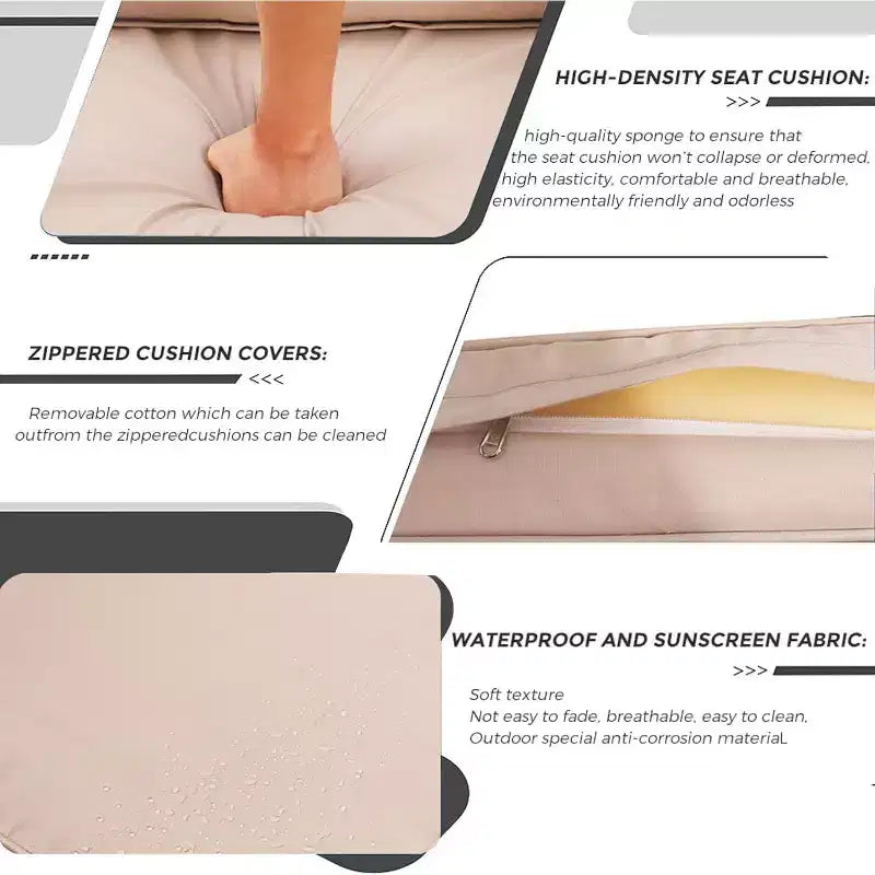 6-teiliges Set mit Sonnenliegen für den Außenbereich, Tagesbett mit ausziehbarem Sonnendach, Lounge-Set für den Außenbereich mit verstellbaren Rückenlehnen, Chaiselongues