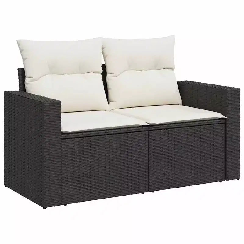 vidaXL Garden Sofa Set Light grey PE Rattan Adjustable Feet