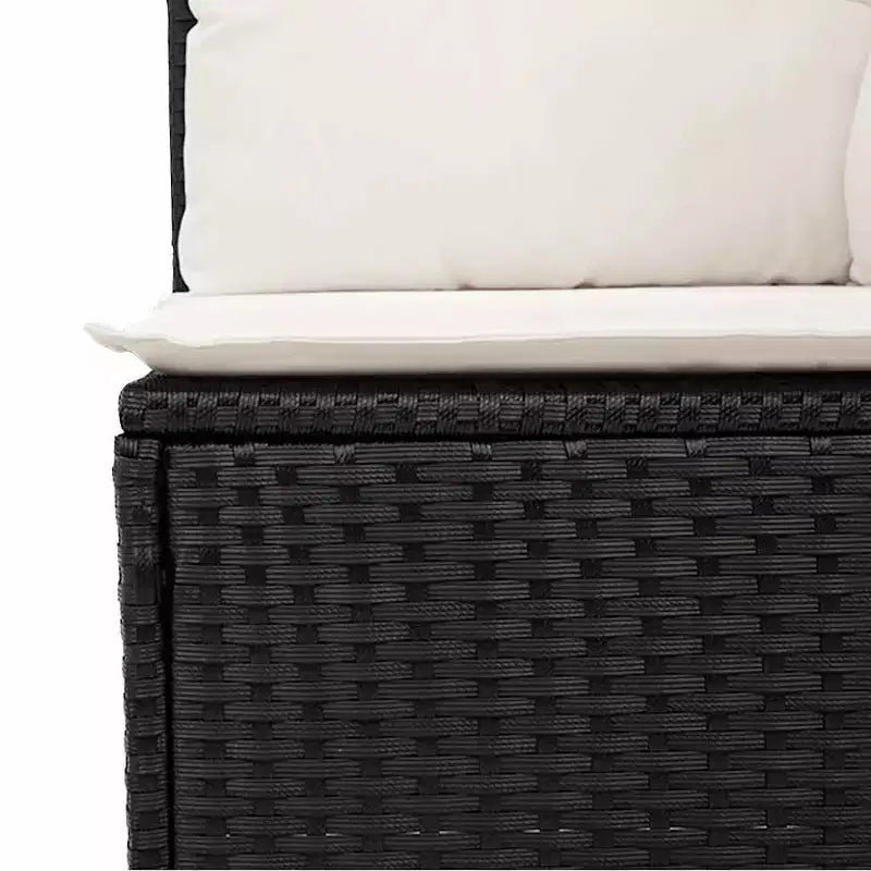 vidaXL Garden Sofa Set Light grey PE Rattan Adjustable Feet
