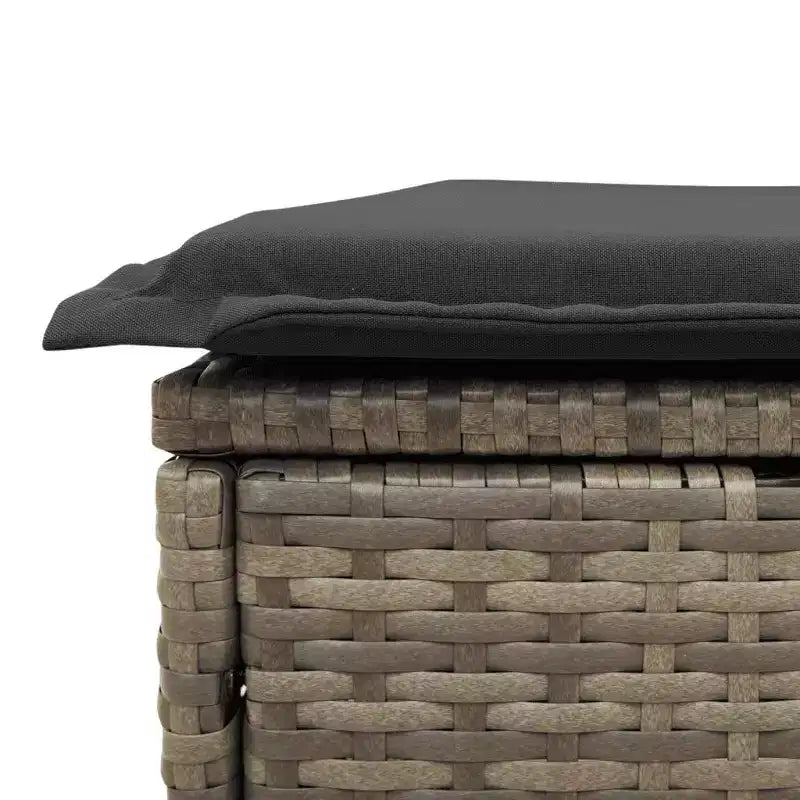 vidaXL Garden Sofa Set Light grey PE Rattan Adjustable Feet