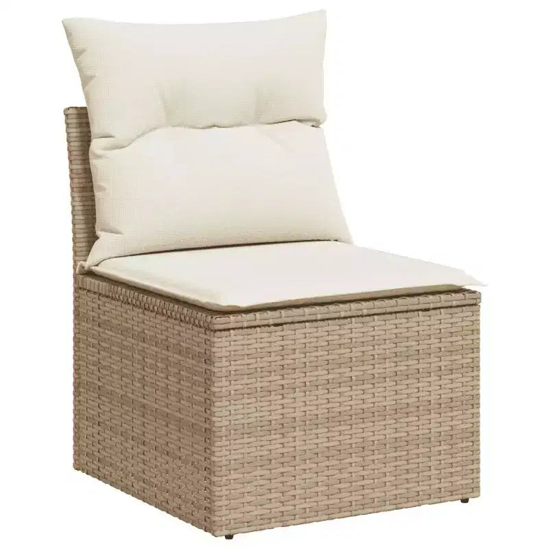 vidaXL Garden Sofa Set Light grey PE Rattan Adjustable Feet