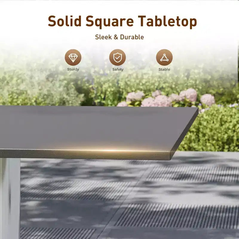 Conjunto de comedor para patio de 5 piezas Captiva Designs, con patas en forma de X, respaldo tejido con cordón y cojín para el asiento