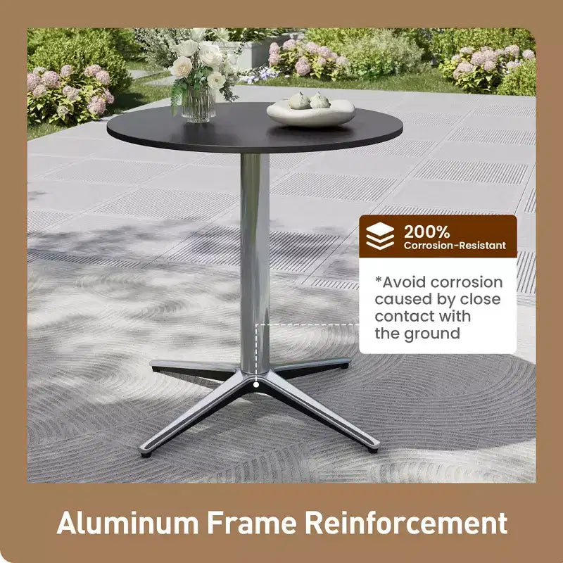 Conjunto de comedor para patio de 5 piezas Captiva Designs, con patas en forma de X, respaldo tejido con cordón y cojín para el asiento