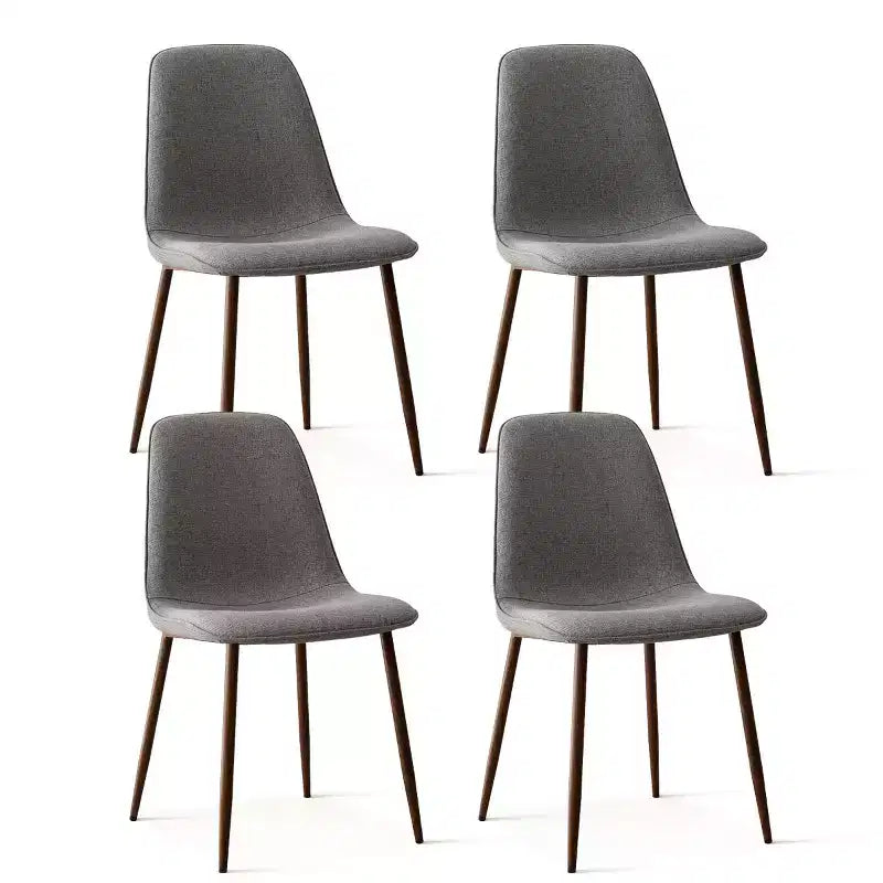 Olive+Oslo 5-teiliges Esstisch-Set für 4 Personen, runder Esstisch aus Glas mit 4 gepolsterten Esszimmerstühlen und Walnussbeinen – Panipeachy