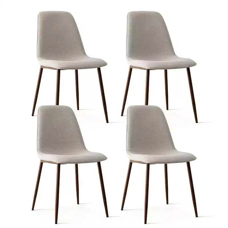 Olive+Oslo 5-teiliges Esstisch-Set für 4 Personen, runder Esstisch aus Glas mit 4 gepolsterten Esszimmerstühlen und Walnussbeinen – Panipeachy