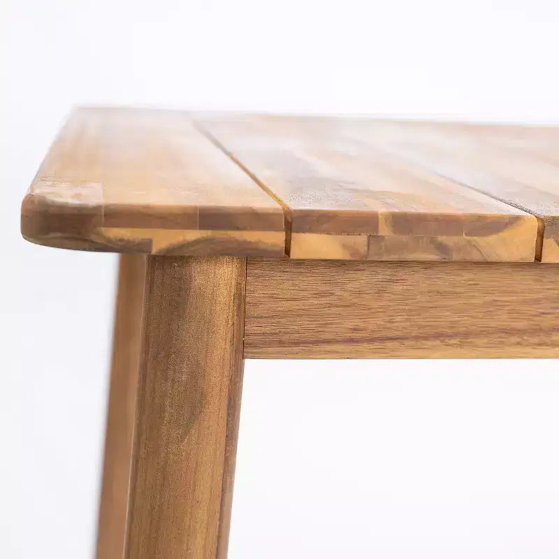 Set da pranzo rustico da patio in legno di acacia Eleni Christopher Knight Home da 9 pezzi, con piano del tavolo a doghe e cuscini