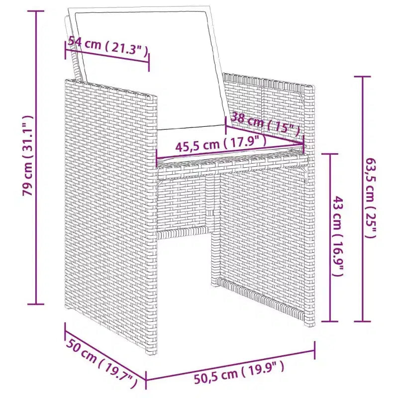 vidaXL Patio Dining Set Set of 12 ,