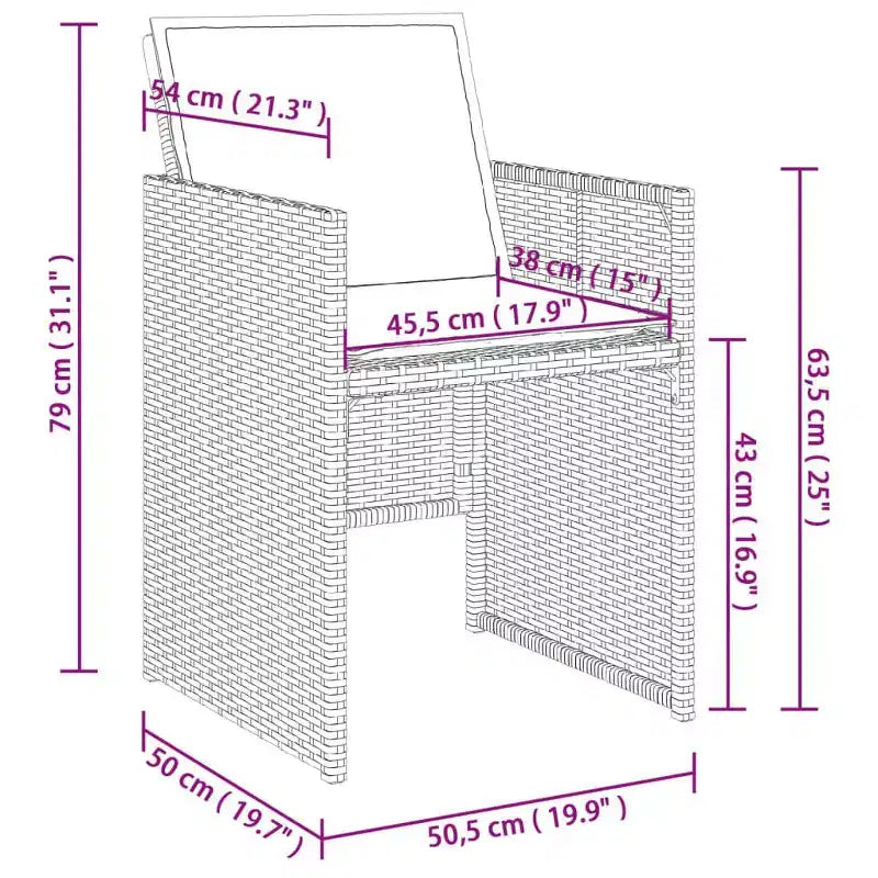 vidaXL Patio Dining Set Set of 12 ,