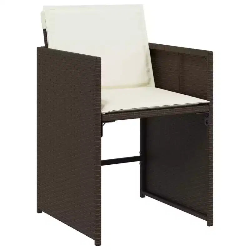 vidaXL eetkamerset voor de patio, set van 10 van PE-rattan, 11-delig, inklapbaar