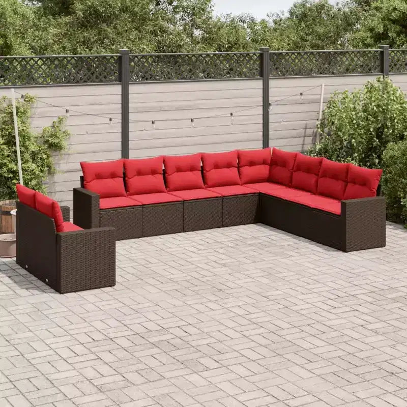 vidaXL Garden Sofa Set and PE rattan Large Modular