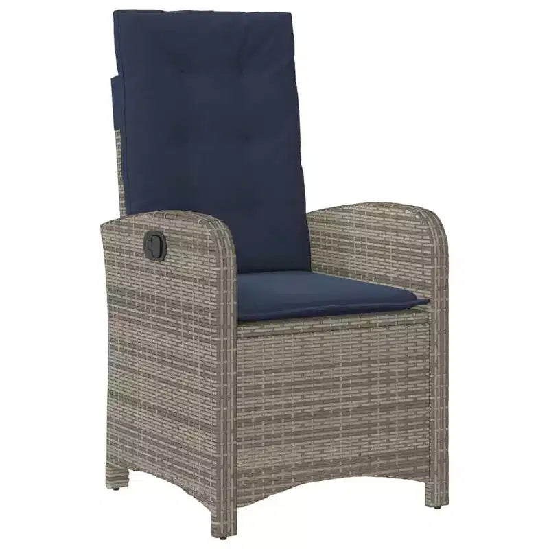 vidaXL Outdoor Dining Set with Cushions and Poly Rattan