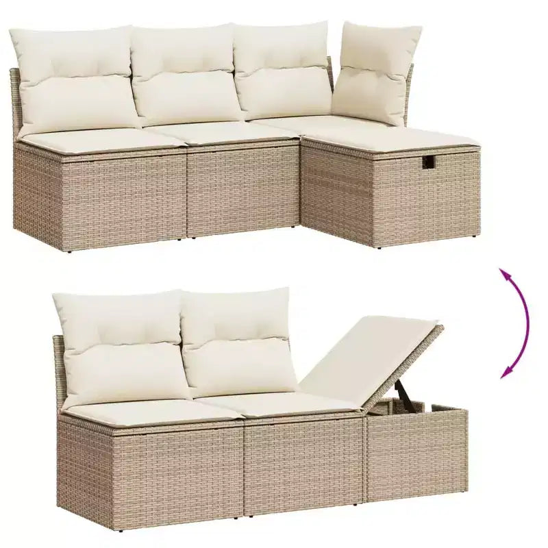 vidaXL Modular Garden Sofa Set with Cushions in Different Colors
