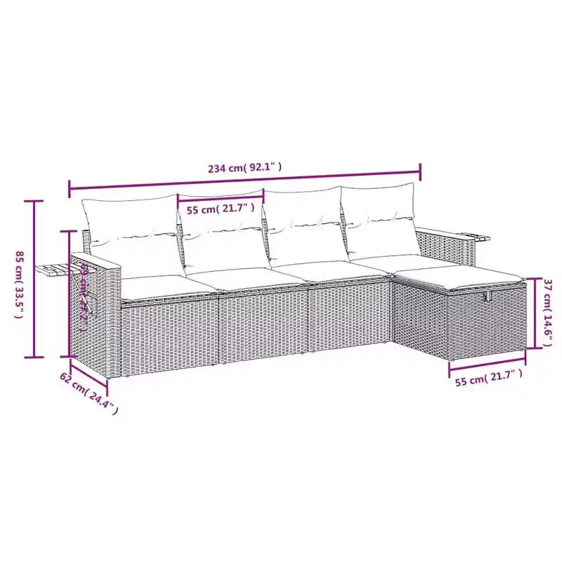 vidaXL Modular Garden Sofa Set with Cushions in Different Colors