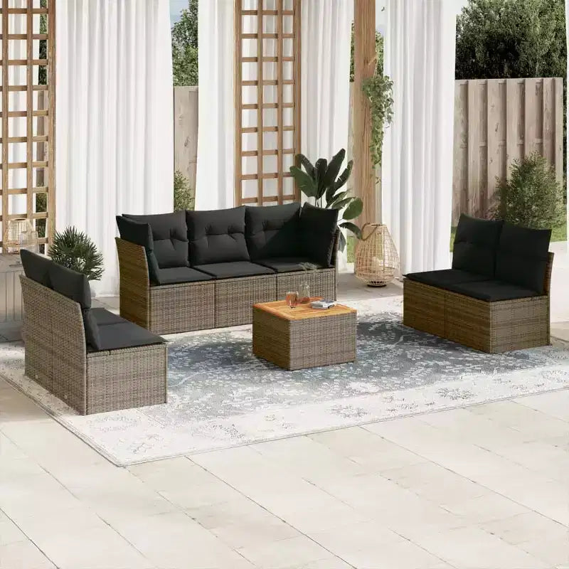vidaXL Garden Sofa Set and PE Rattan Modular