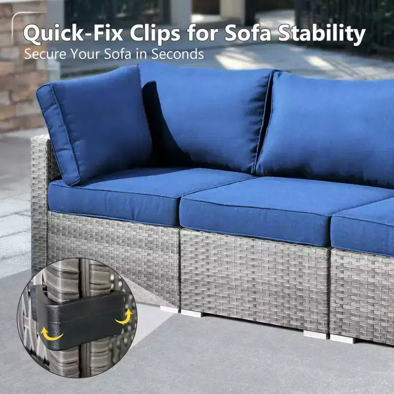 HOMLUX 7 PCS Patio Seating Conversation Sets Outdoor Modular Sectional Sofa Set for Deck Yard Balcony Poolside