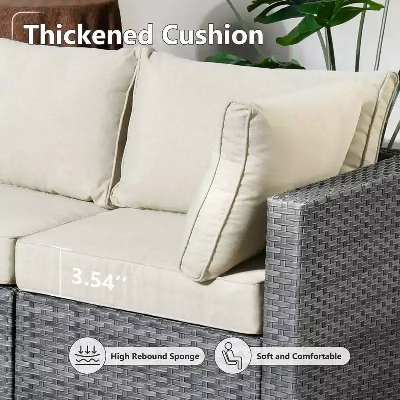 HOMLUX 7 PCS Patio Seating Conversation Sets Outdoor Modular Sectional Sofa Set for Deck Yard Balcony Poolside
