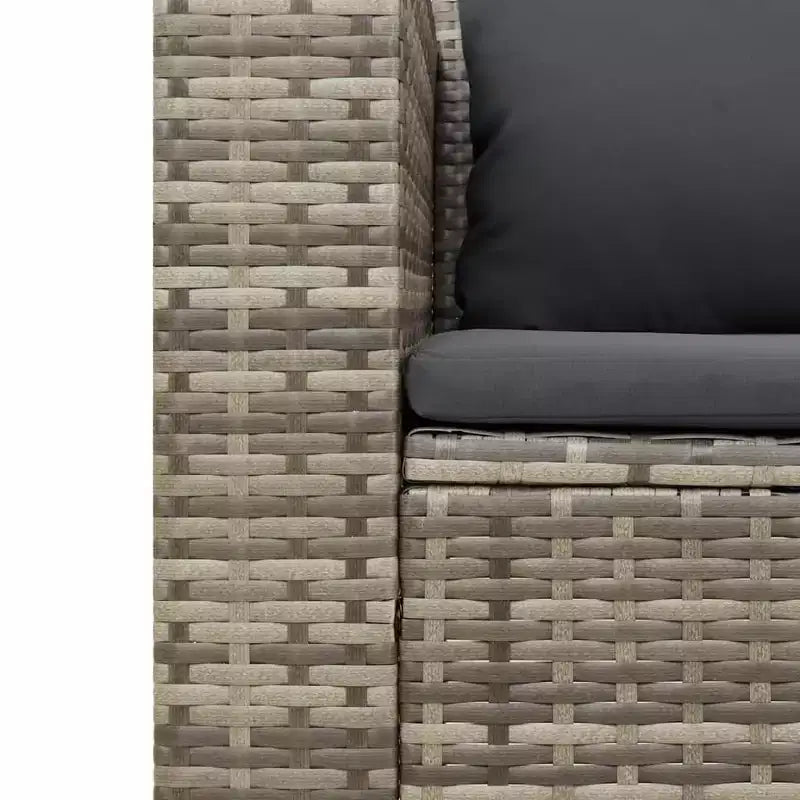 vidaXL Patio Sofa Set with Cushions Garden 5 Piece Poly Rattan Acacia