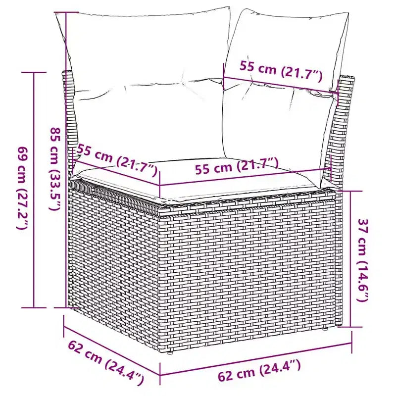 vidaXL Stylish Modular Patio Sofa Set with Cushions in Different Colors