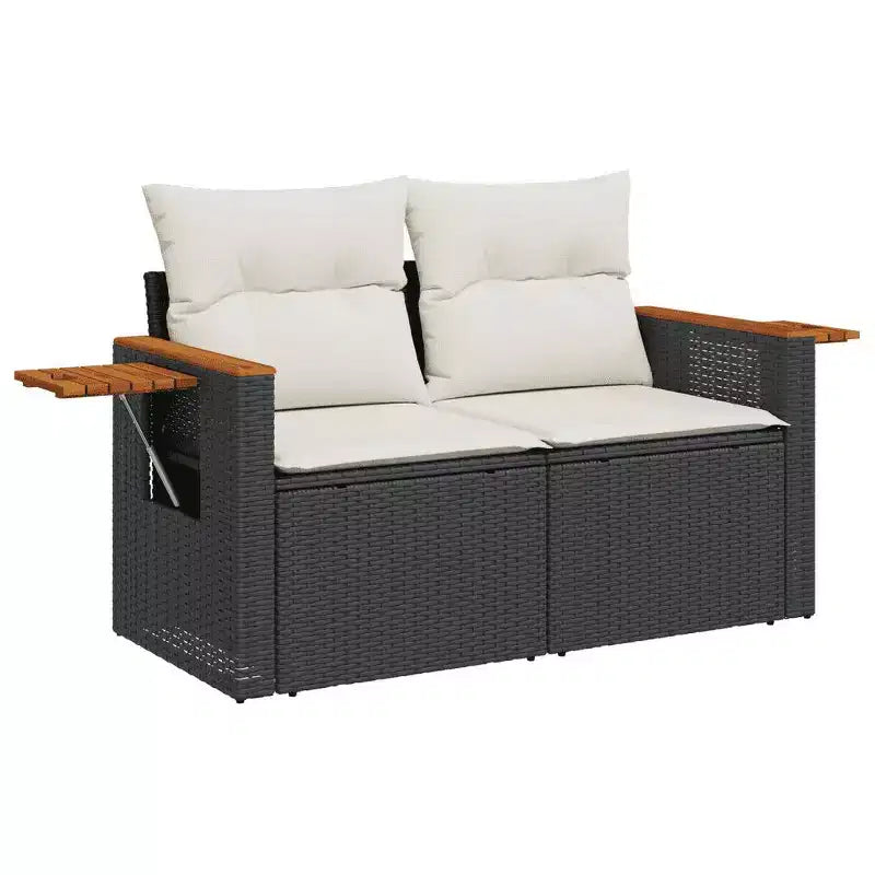 vidaXL Garden Sofa Set PE rattan Standard Adjustable Feet