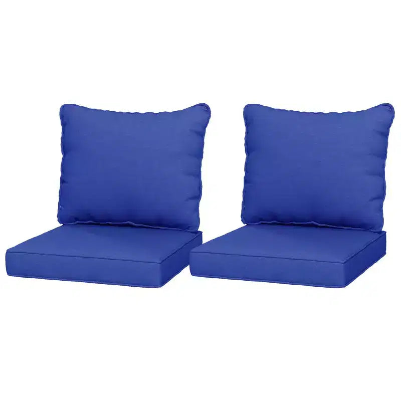 4 cojines para silla de patio con asiento y respaldo, juego de cojines de reemplazo para asiento resistentes a la decoloración