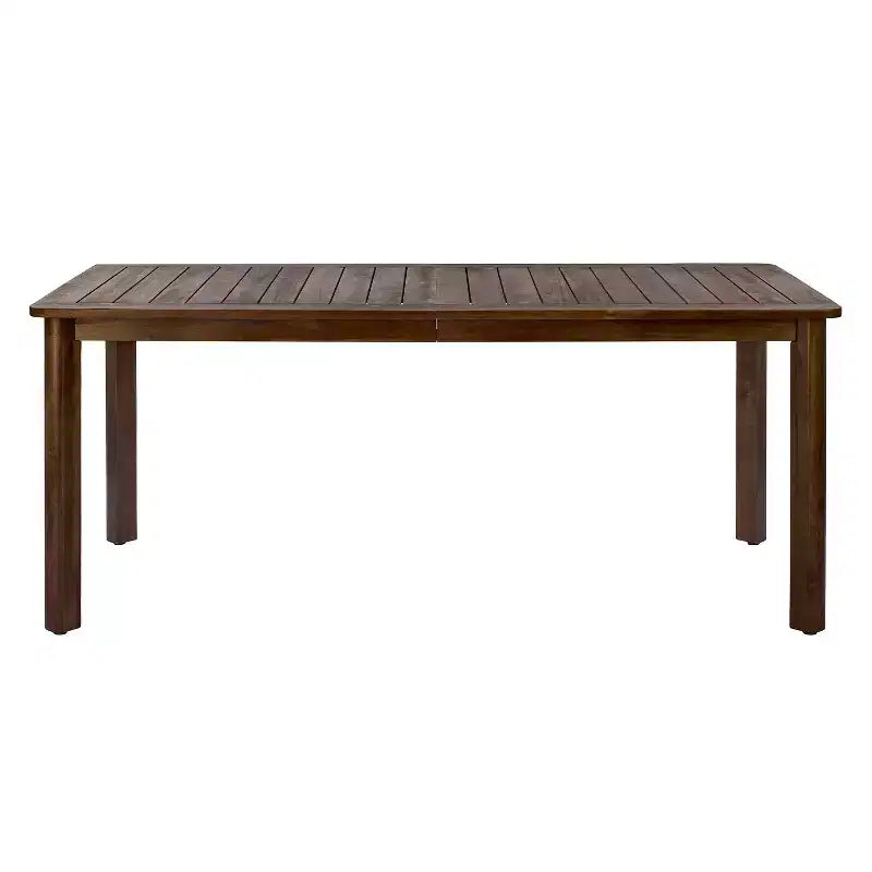 Conjunto de comedor estilo rústico para patio Christopher Knight Home Nadi, de madera de acacia tapizada, con 6 sillas con respaldo de mimbre y tablero de mesa de listones