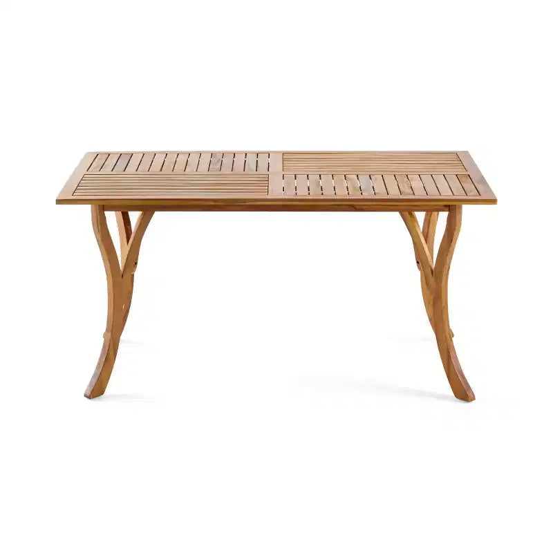 Conjunto de comedor rústico tejido de 7 piezas para exteriores Christopher Knight Home Coralie, de mimbre y madera de acacia