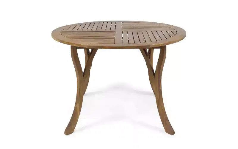 Set da pranzo da patio in legno di acacia ModernLuxe, tavolo da pranzo da esterno e 4 poltrone in corda intrecciata con cuscini color crema, teak+nero