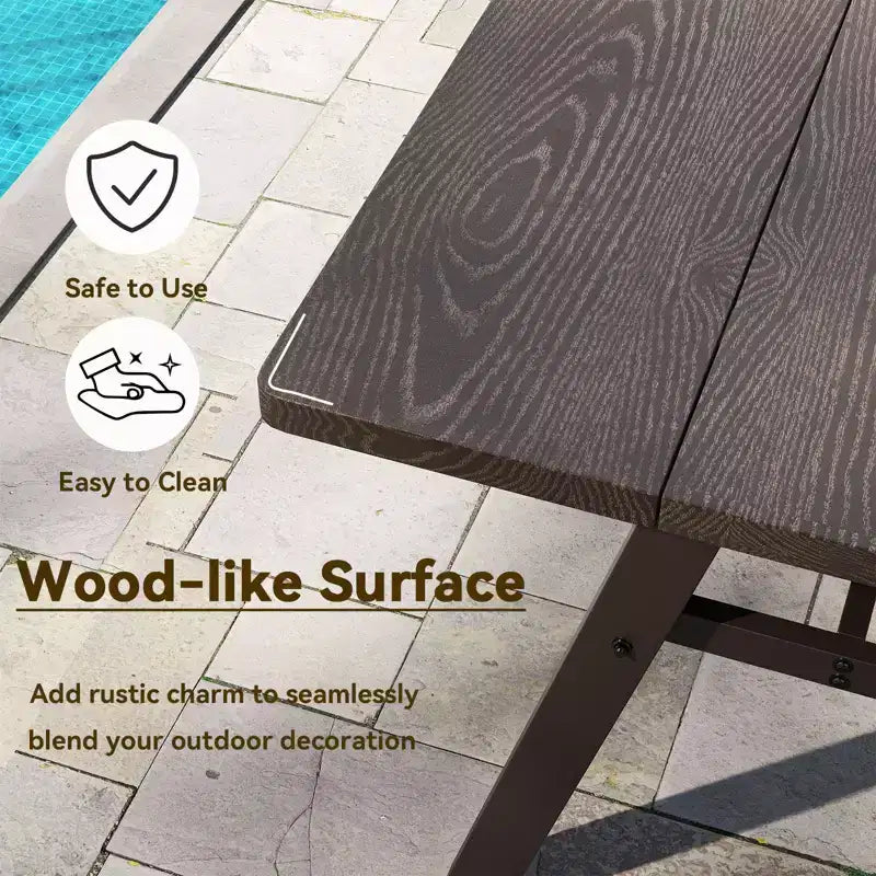 Conjunto Costway de mesa de picnic y bancos para exterior de 3 piezas, para 6 personas, con orificio para sombrilla de 1,93
