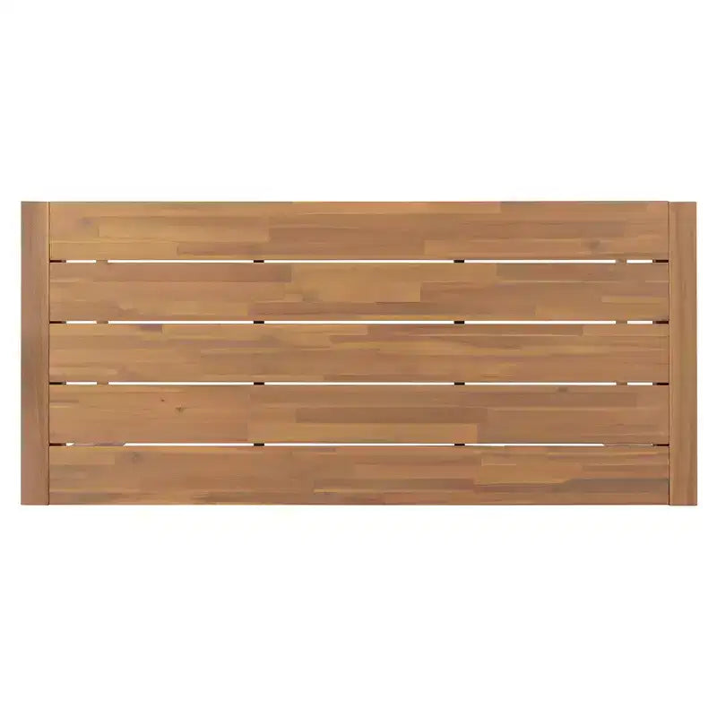 Set da bar rustico per patio Whisen, 5 pezzi, set con tavolo e sedie da patio, sedie ergonomiche e piano del tavolo a doghe
