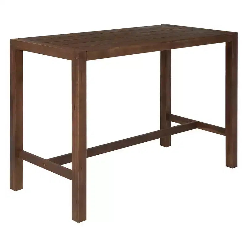 Set da bar rustico per patio Whisen, 5 pezzi, set con tavolo e sedie da patio, sedie ergonomiche e piano del tavolo a doghe