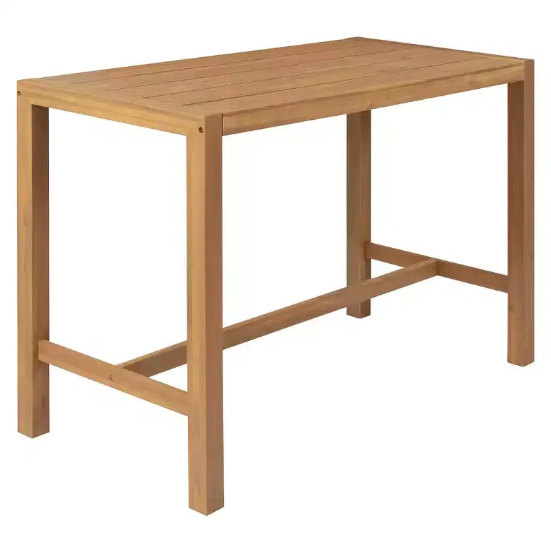 Set da bar rustico per patio Whisen, 5 pezzi, set con tavolo e sedie da patio, sedie ergonomiche e piano del tavolo a doghe