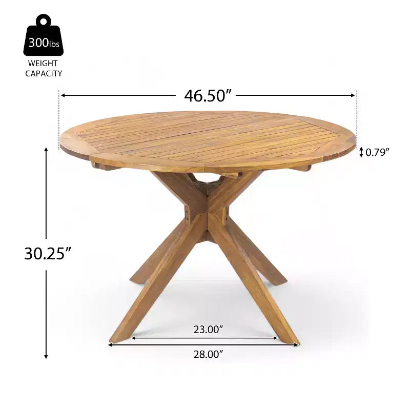Christopher Knight Home Matteo rustieke eetset voor de patio, 5-delig, van acaciahout, met kussens en tafel met lattenblad