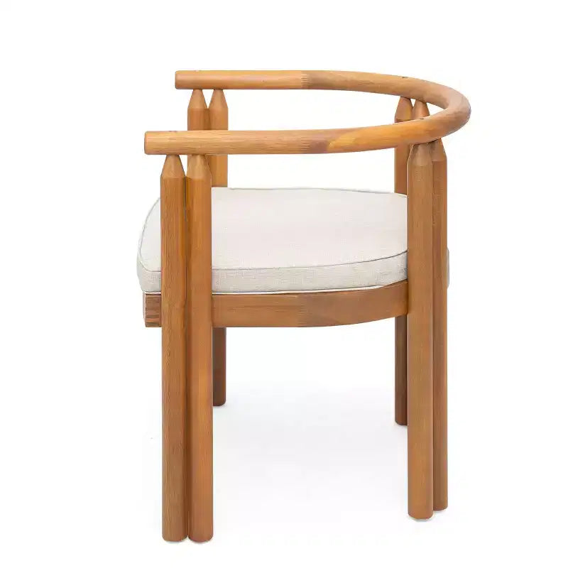 Christopher Knight Home Matteo rustieke eetset voor de patio, 5-delig, van acaciahout, met kussens en tafel met lattenblad