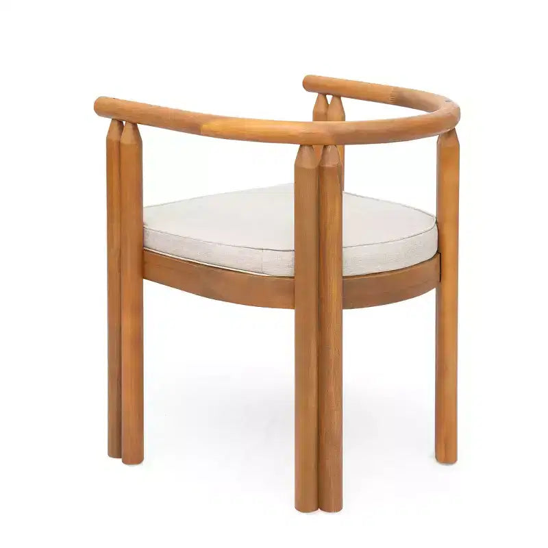 Christopher Knight Home Matteo rustieke eetset voor de patio, 5-delig, van acaciahout, met kussens en tafel met lattenblad