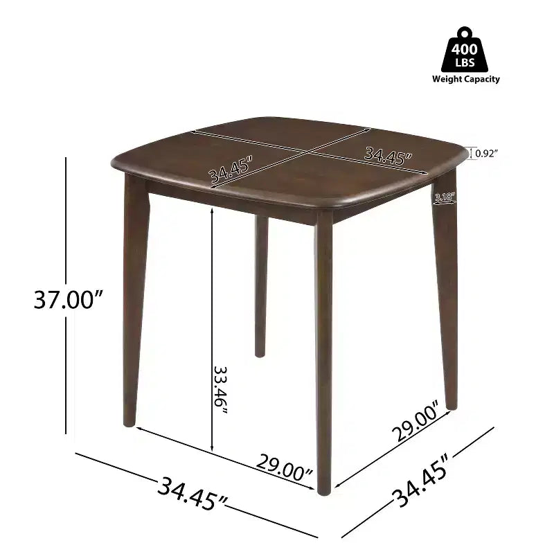 Christopher Knight Home La Modern 5-delige set van rubberhout met gestoffeerde barkrukken, vierkante tafel en touwdesign