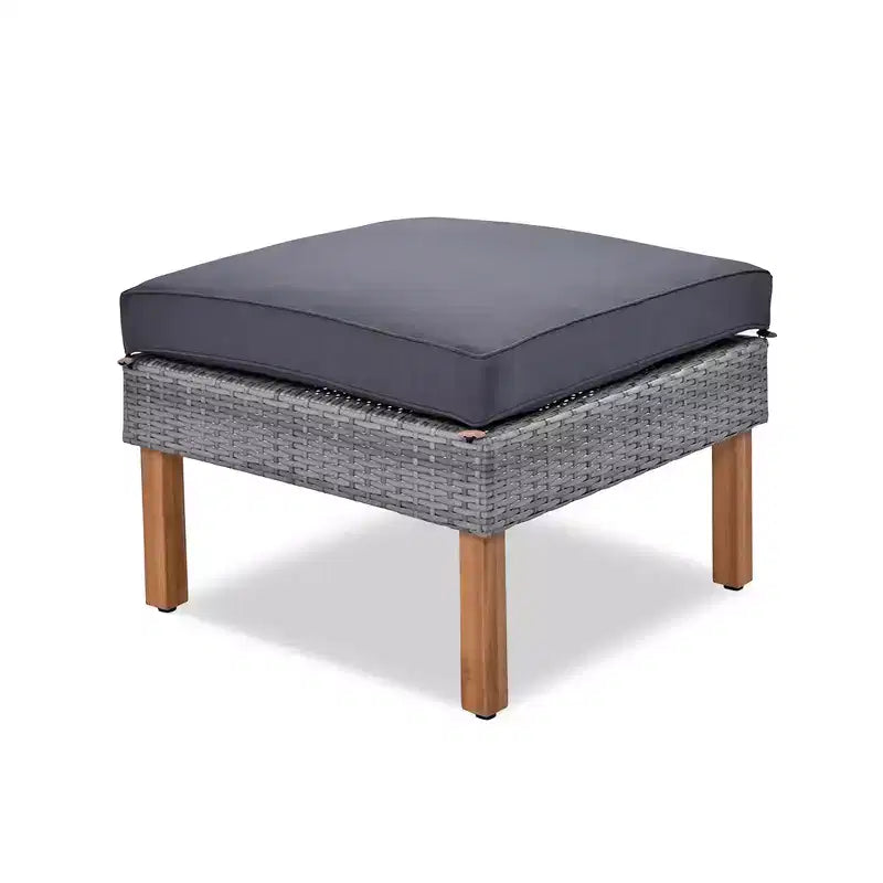 GDFStudio Preston Patio Modern PE Rattan 9-Piece Patio Sectional Conversation Set with Table and Cushioned