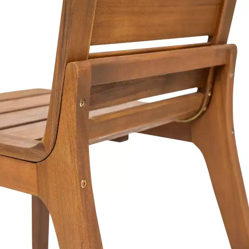 Conjunto de comedor moderno de 7 piezas Lorenzo de Christopher Knight Home, de madera de acacia, con diseño de listones y patas curvas
