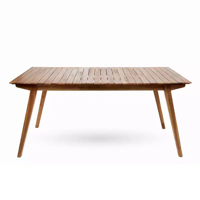 Christopher Knight Home Alessandro Modern 7 Parçalı Çıtallı Tasarımlı Akasya Ahşabı Yemek Masası Seti