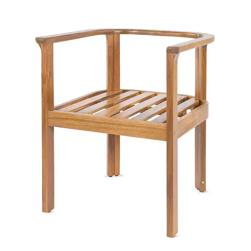 Ensemble repas rond d’extérieur Everett 5 pièces en bois d’acacia rustique pour patio Christopher Knight Home, avec chaises rembourrées