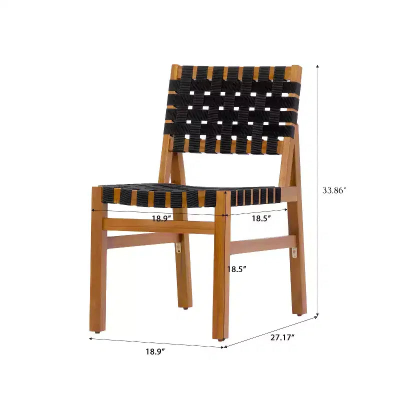 Juego de comedor de patio moderno Christopher Knight Home Prem de 5 piezas, de madera de acacia, con cuerda tejida de PE y mesa de listones